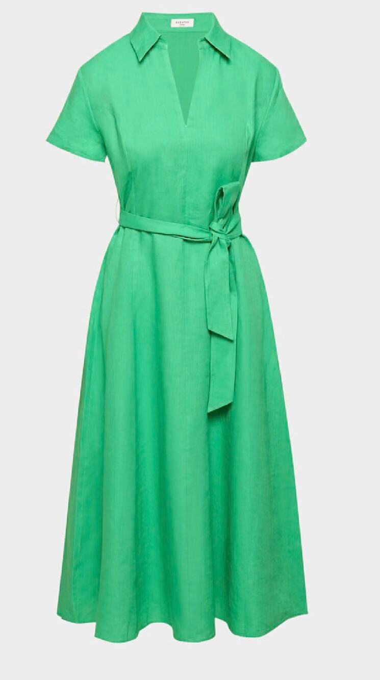 Babaton Aritzia Packard Kelly Green Linen Dress Large